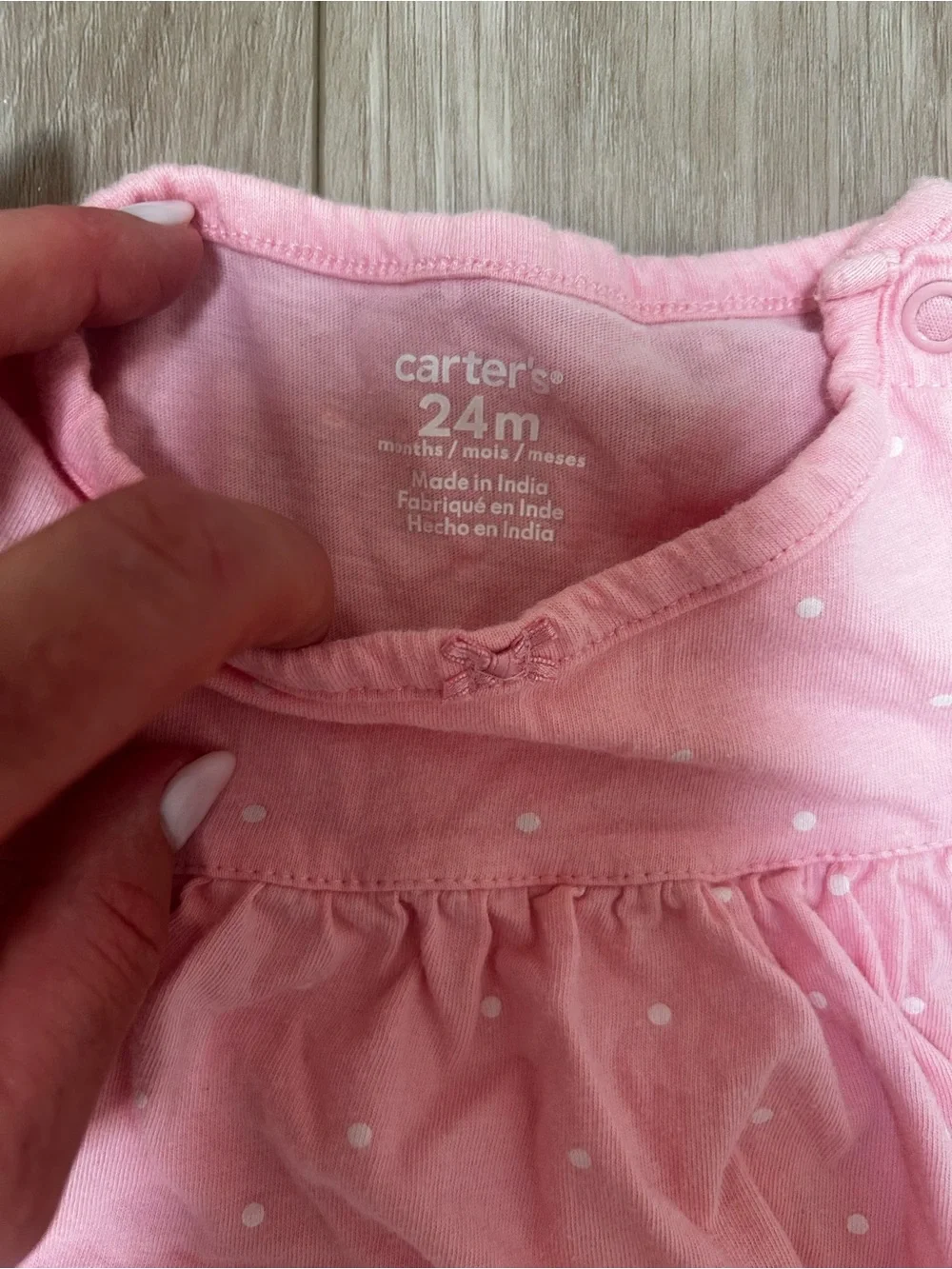 Carter's Pink Polka Dot Heart Romper -24 months